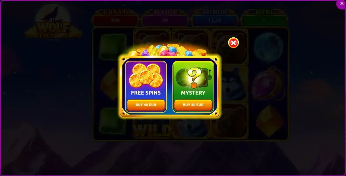 Buy Bonus feature in Wolf Treasure